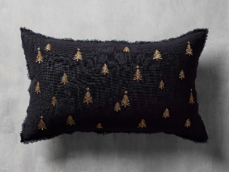 Alpine Lumbar Pillow Cover in Black