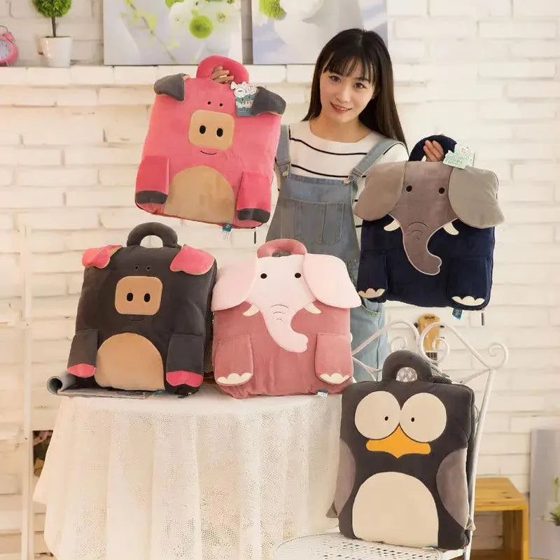 Soft Pillow Elephant Cushion & Blanket