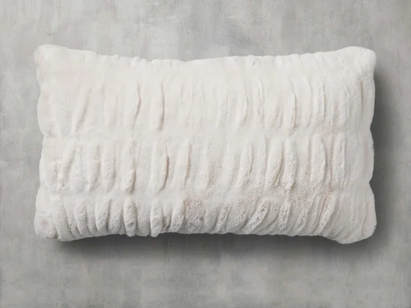 Luxe Faux Fur Pleated Lumbar Pillow Cover