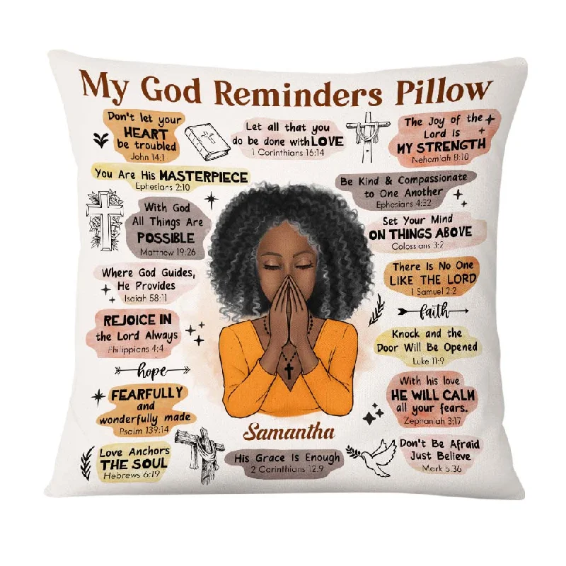 Personalized Daughter Granddaughter Christian Affirmations God Says I Am Pillow 22713