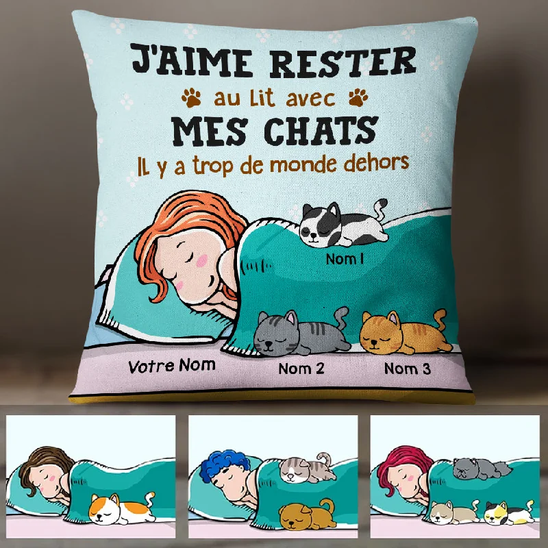 Personalized French Cat Mom Chat Pillow MR302 29O47