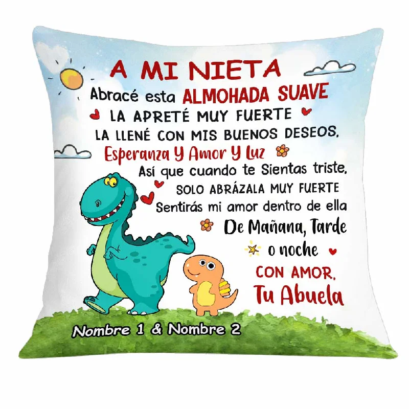 Personalized To Grandson Spanish Dinosaur Pillow DB235 95O34