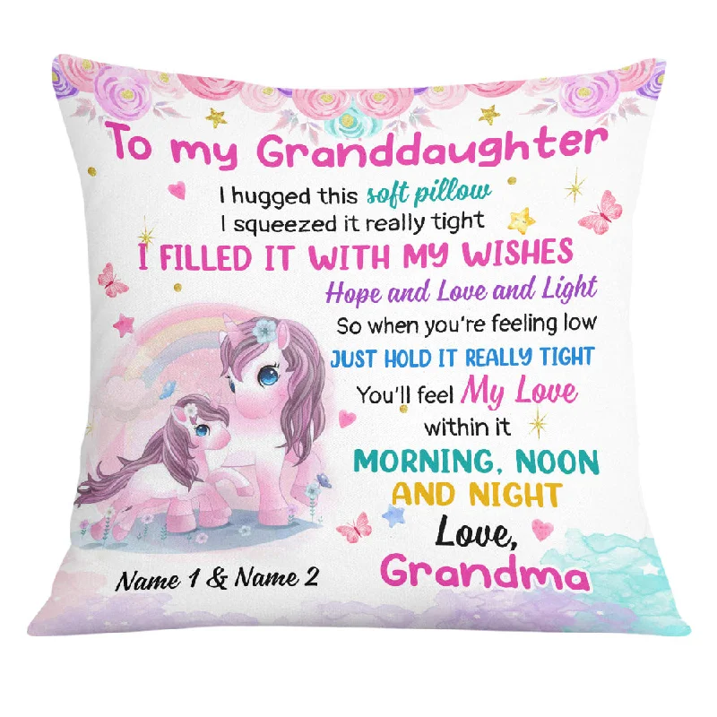 Personalized Unicorn Granddaughter Hug This Pillow JR193 24O25