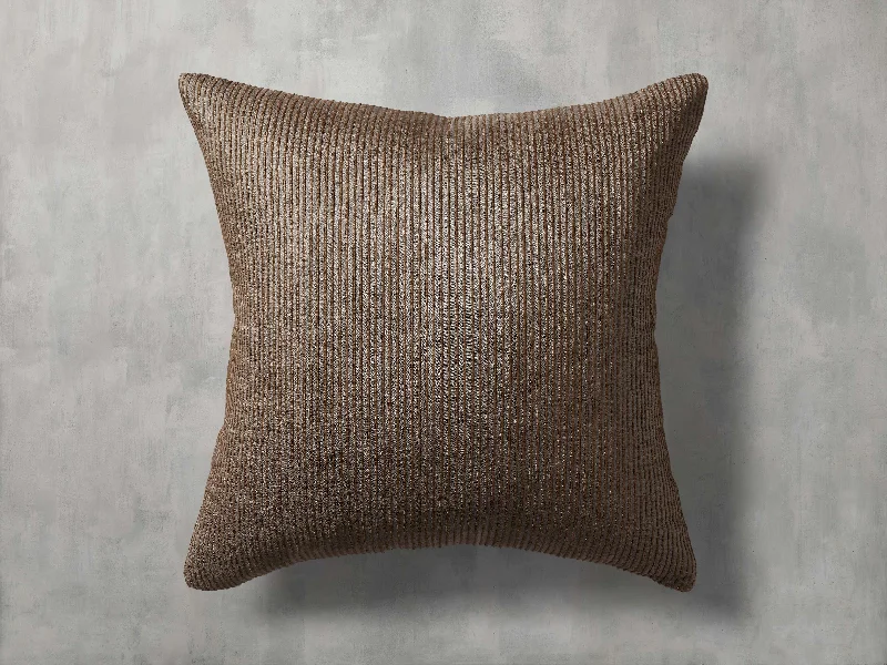 Raw Silk Ribbed Pillow Cover