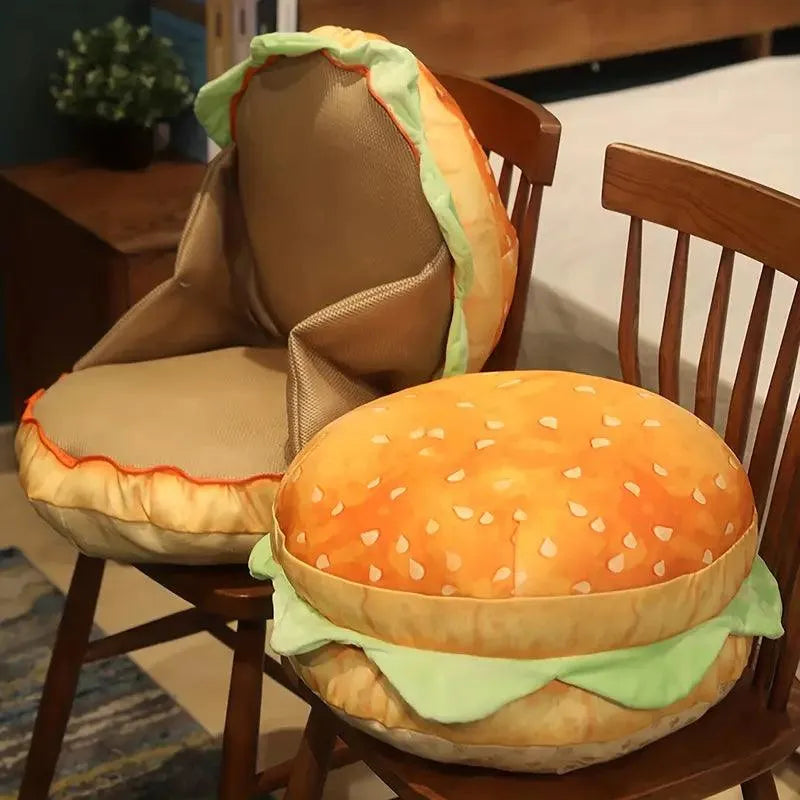 Realistic Burger Plush Pillow