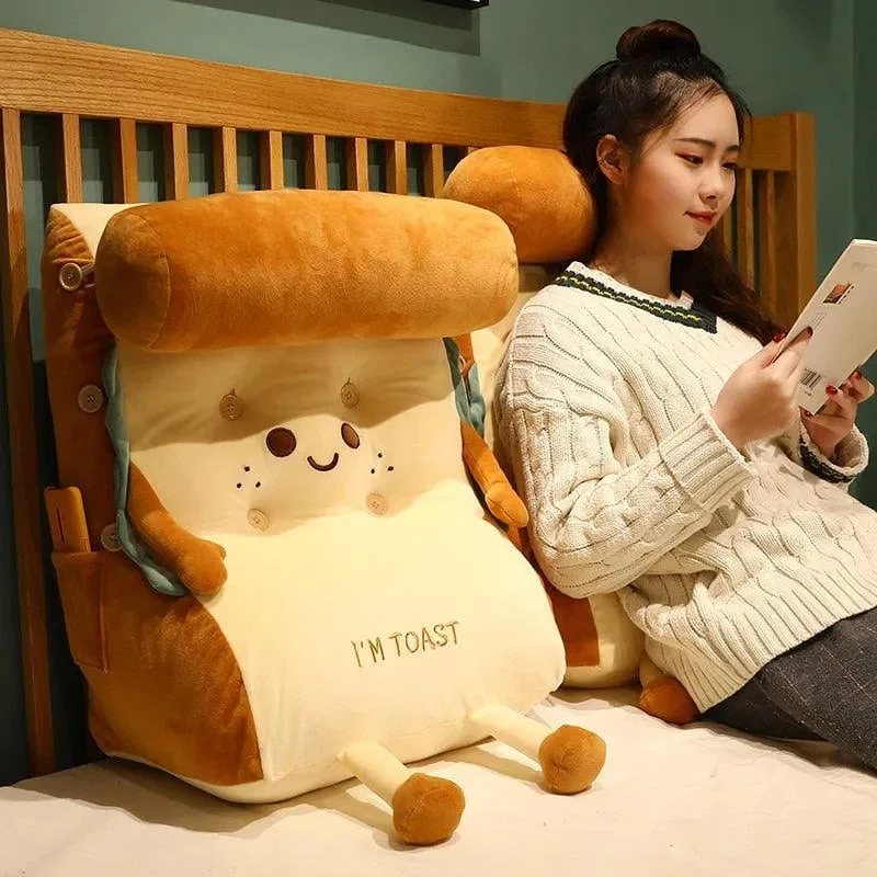 Smiling Toast Wedge Cushion