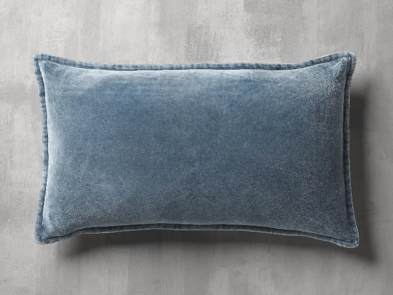 Stone Washed Velvet Lumbar Pillow Cover