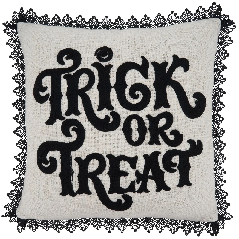 Throw Pillow With Trick-Or-Treat Design