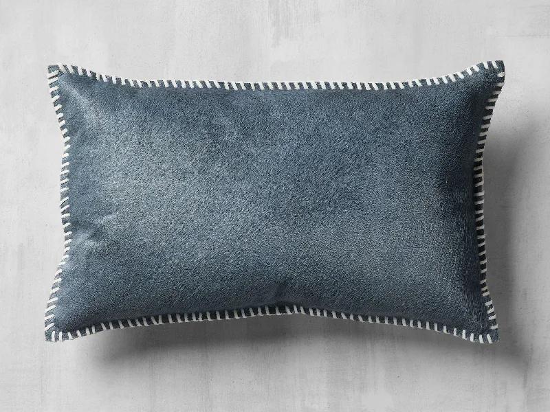 Whipstitch Hide Lumbar Pillow Cover