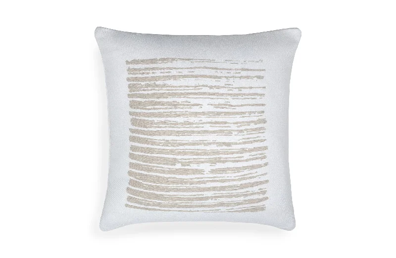 White Linear Square Outdoor Cushion