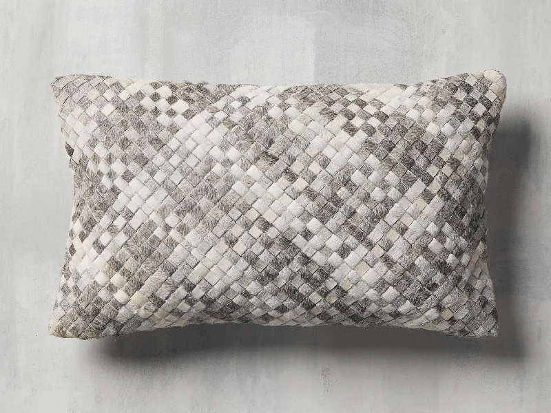 Woven Hide Lumbar Pillow Cover