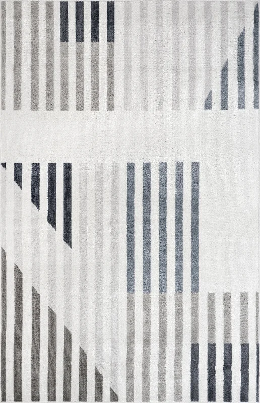 Adina Vintage Striped Rug | Light Grey