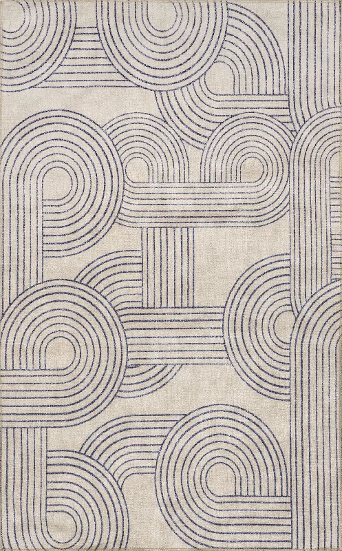 Adira Reversible Washable Rug | Beige And Navy