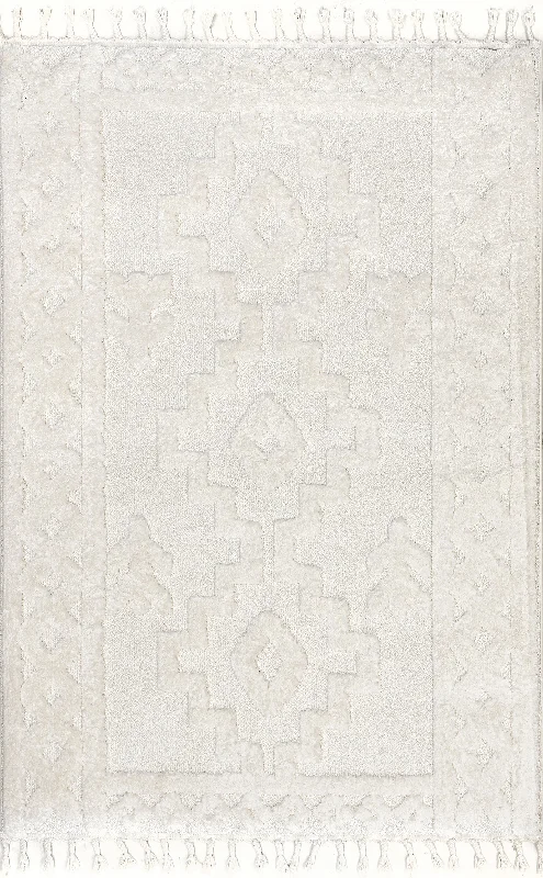 Alissa Textured Shapes Rug | Beige