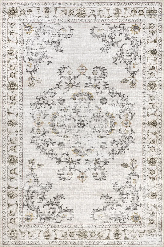 Amalea Medallion Washable Rug | Beige