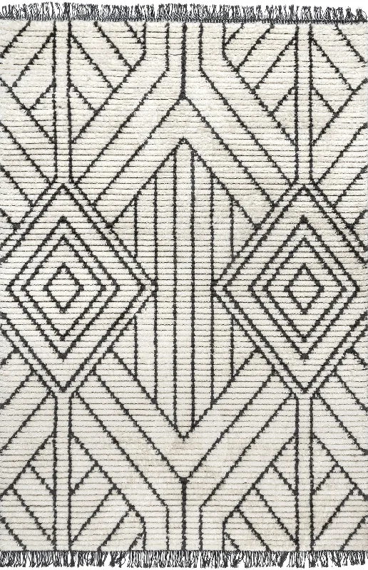 Amelia Double Diamond Rug | Beige