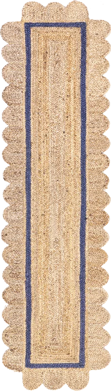 Anna Scalloped Jute Rug | Blue