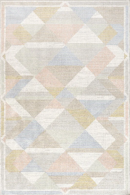 Azalia Washable Pastel Geometric Rug | Beige