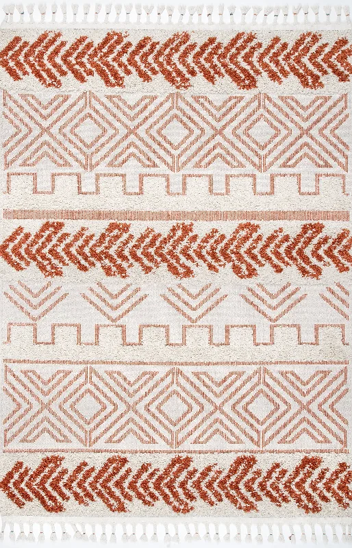 Banded Shag Rug | Rust