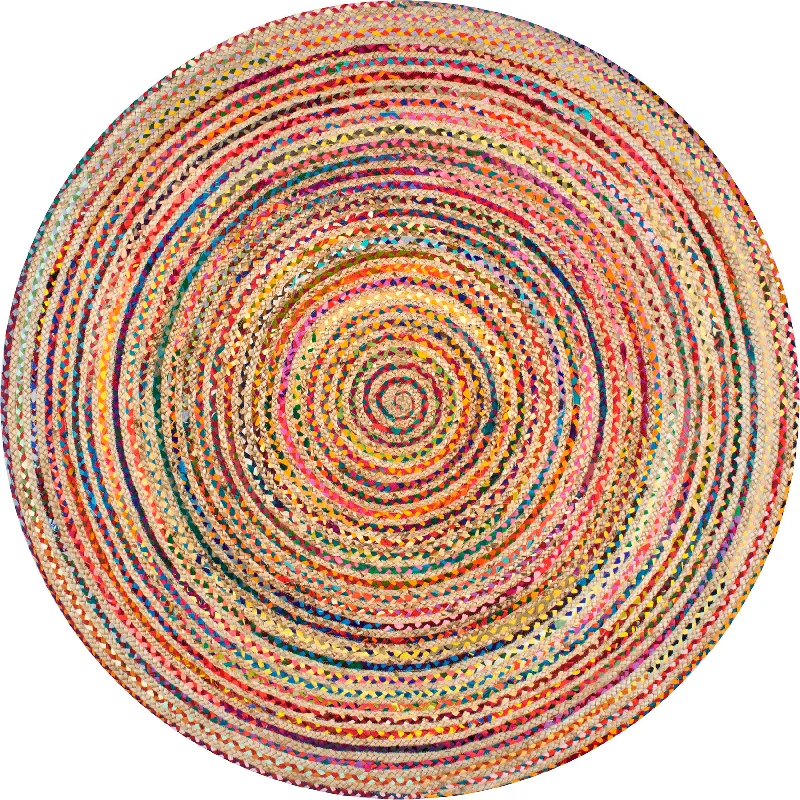 Braided Chindi Spectrum Jute Rug | Multicolor