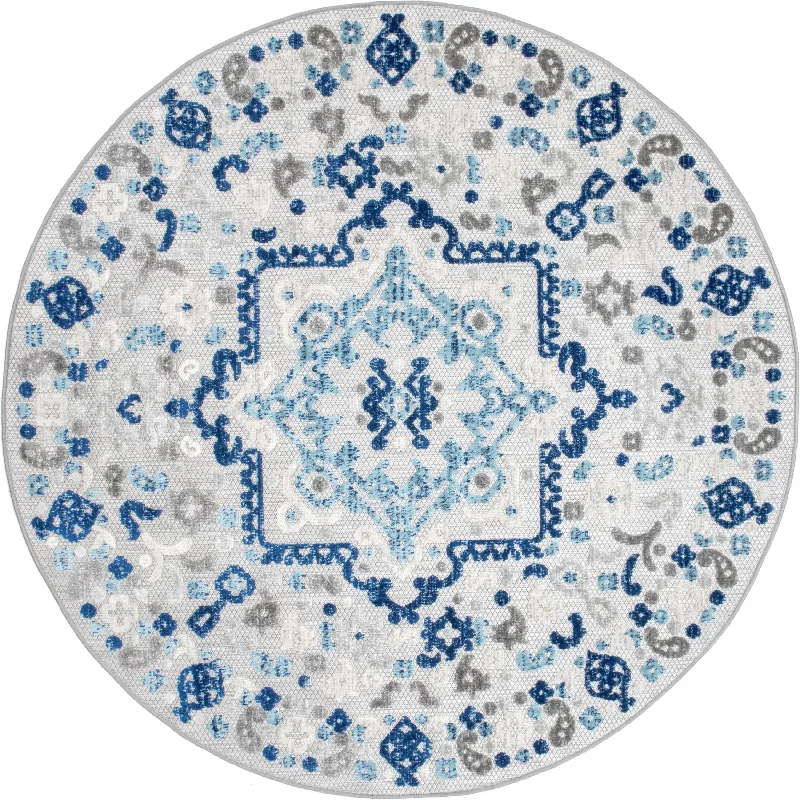 Castle Medallion Indoor/Outdoor Rug | Blue