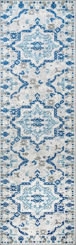 Castle Medallion Indoor/Outdoor Rug | Blue