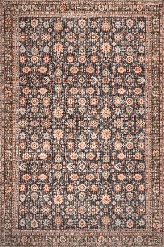 Claire Washable Floral Rug | Brown