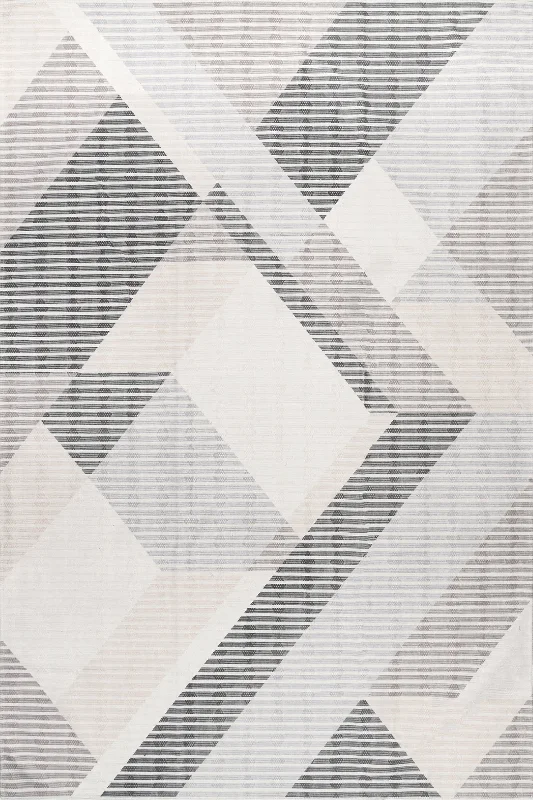 Effie Washable Pinstriped Rug | Beige