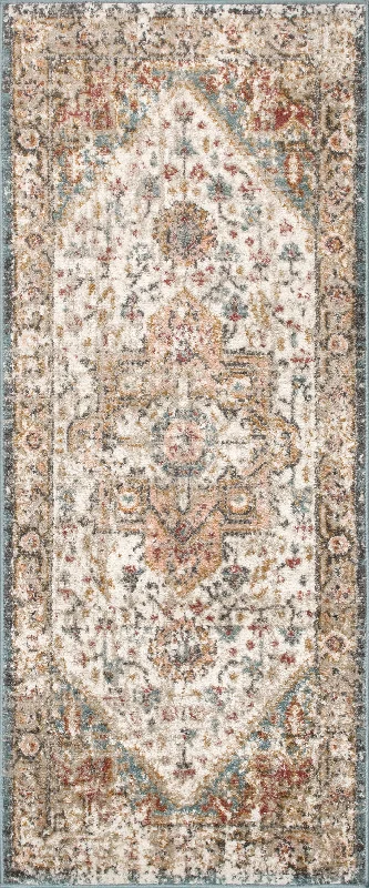 Fading Herati Medallion Rug | Beige