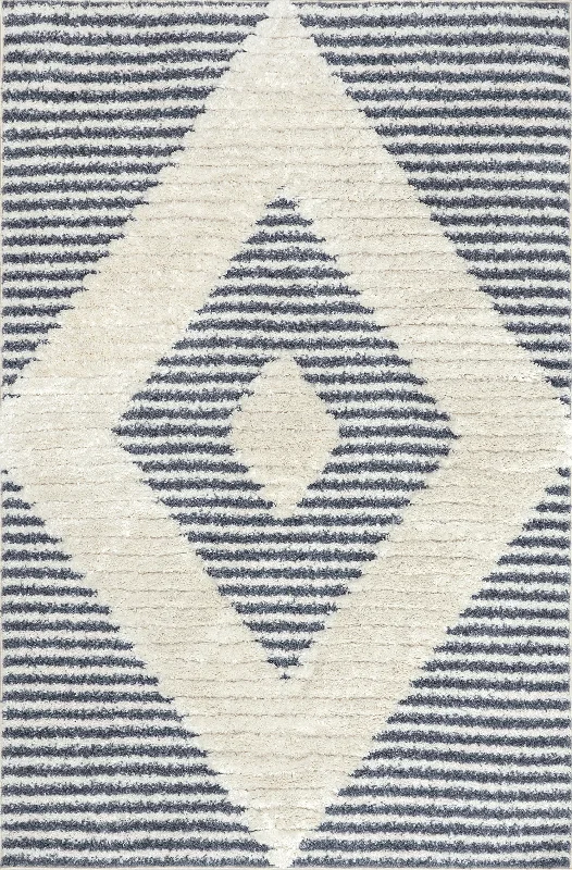 Fariza Striped Shag Rug | Blue