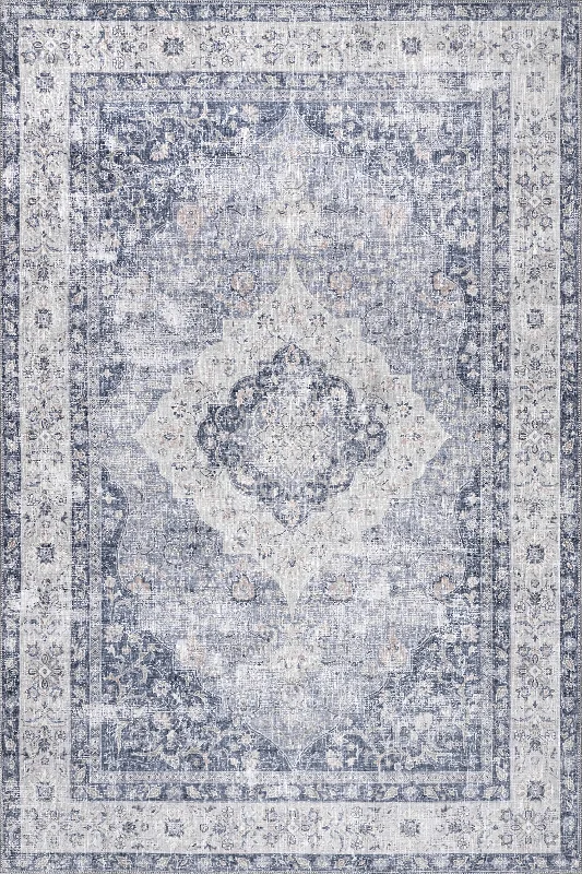 Gianna Blossom Washable Rug | Blue