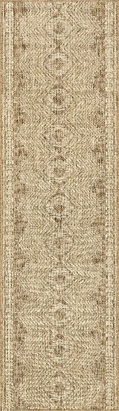 Iris Totem Indoor/Outdoor Flatweave Rug | Light Brown