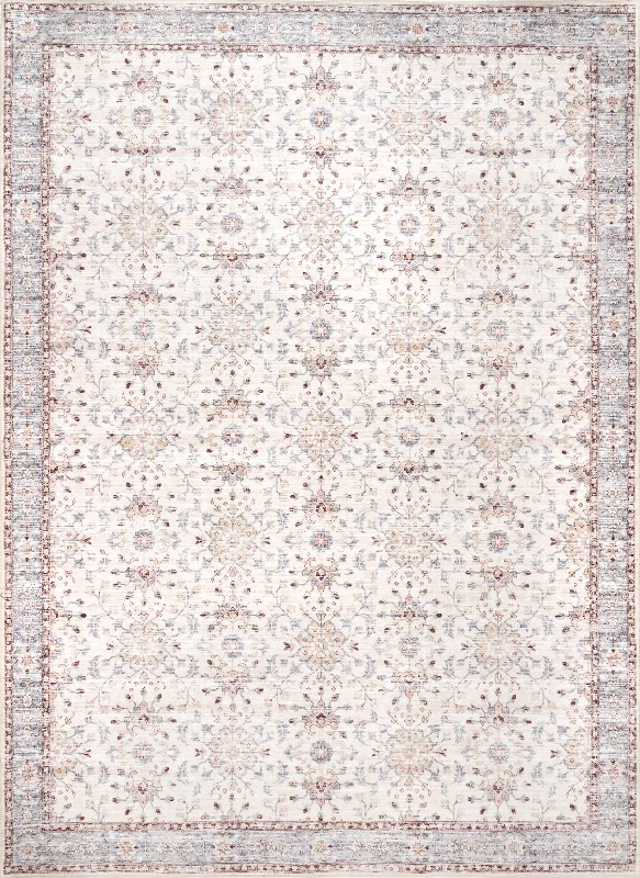 Ivied Blossoms Washable Rug | Light Beige