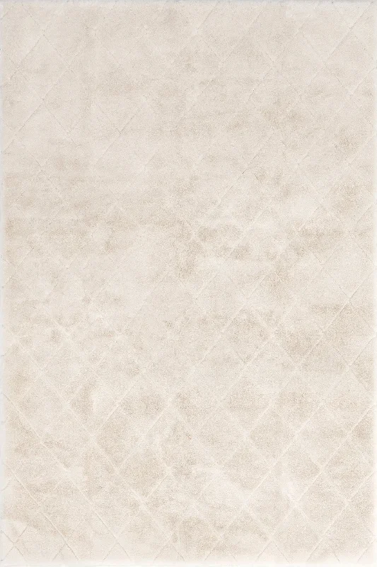 Jaylene Trellis Plush Cloud Washable Rug | Beige