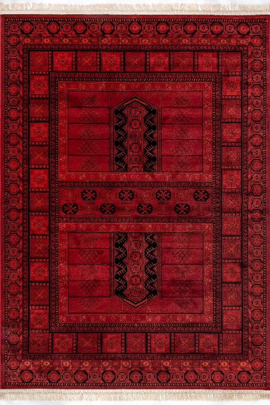 Julianna Persian Paneled Rug | Red