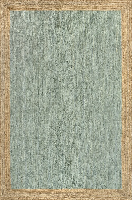 Jute Simple Border Rug | Green