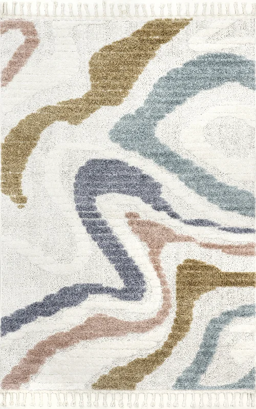 Lane Retro Stripes Kids Rug | Beige