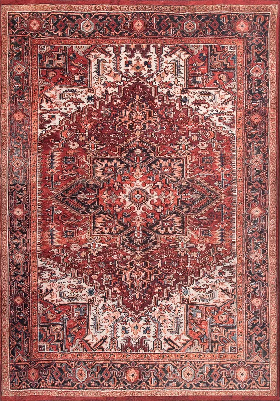 Luxuriant Printed Medallion Rug | Brick