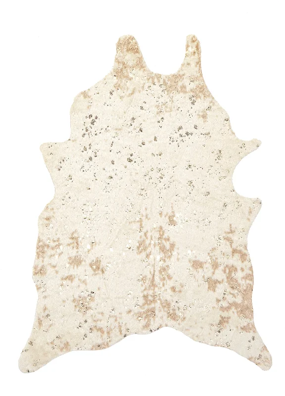 Macchiato Faux Cowhide Rug | Gold