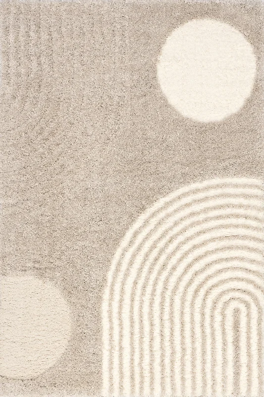 Maren Hazy Swirls Rug | Light Brown