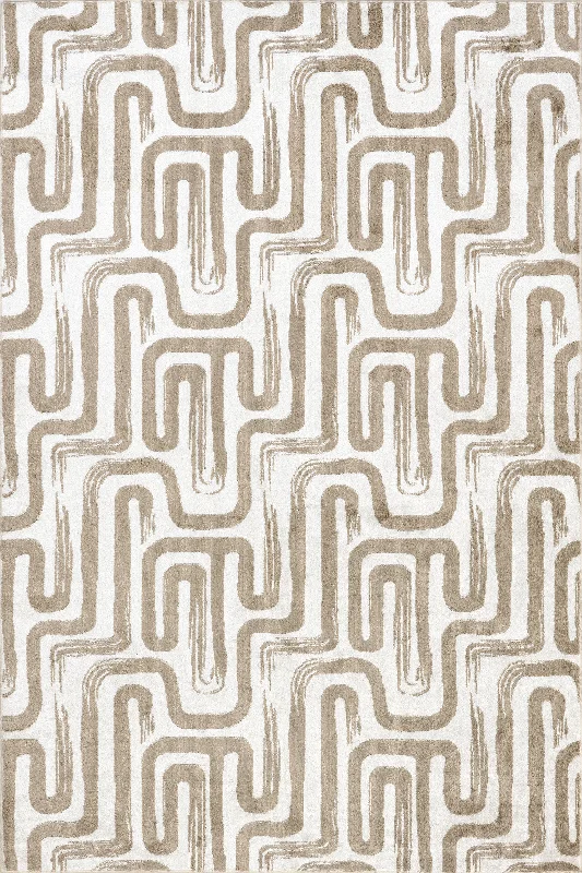 Marlia Washable Chain-Link Rug | Beige