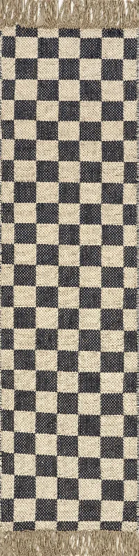 Mazie Checkered Jute Rug | Grey