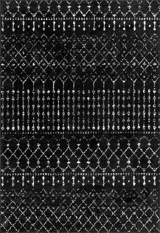 Moroccan Trellis Rug | Black and White