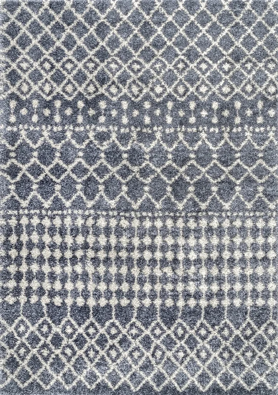 Moroccan Trellis Soft Shag Rug | Grey