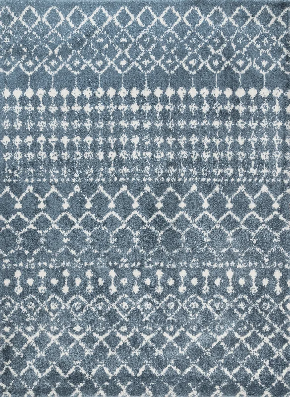 Moroccan Trellis Soft Shag Rug | Light Blue