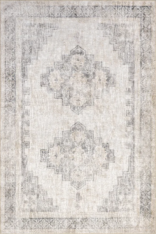 Papagena Vintage Reversible Washable Rug | Beige