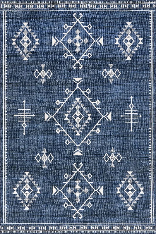 Poppy Persian Washable Rug | Navy