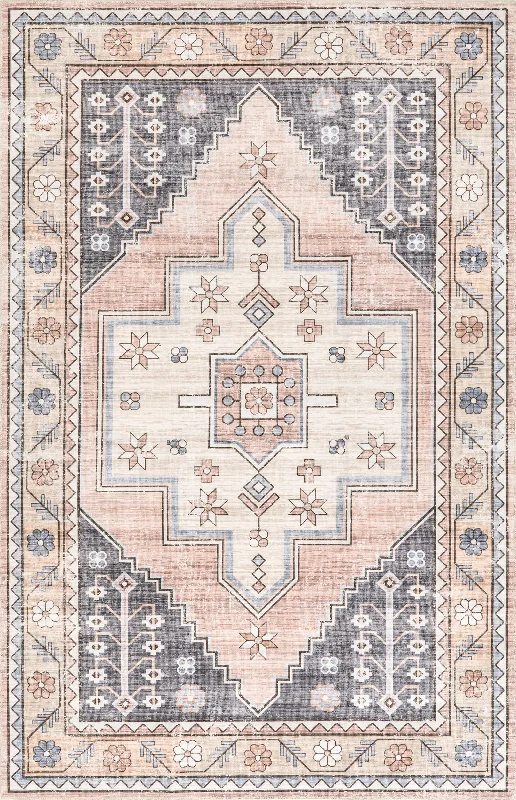 Priscilla Washable Faded Rug | Blush