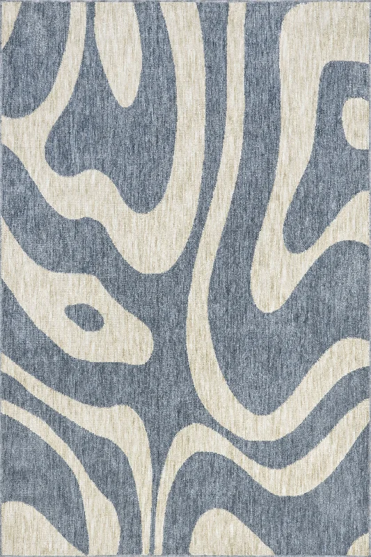 Rata Renewed Groovy Retro Rug | Blue