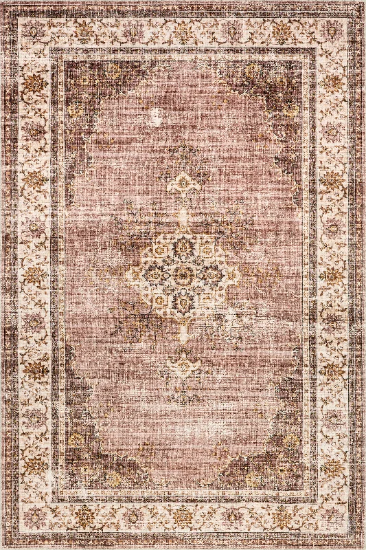 Rosewood Vintage Washable Rug | Blush